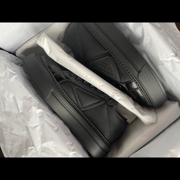 *SOLD* Prada Macro Nylon &amp; Leather Platform Sneaker - Picture 1 of 10